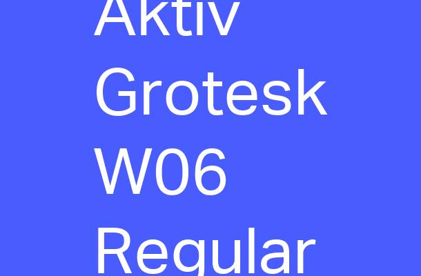 Aktiv Grotesk W06 Regular Font