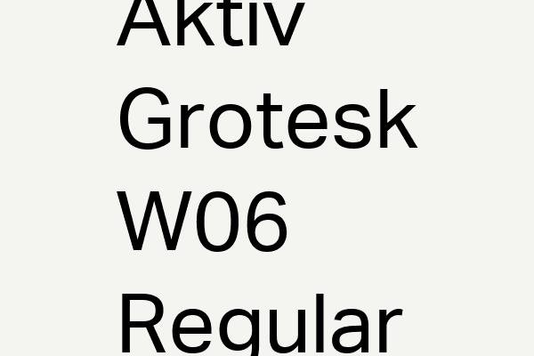 Aktiv Grotesk W06 Regular Font