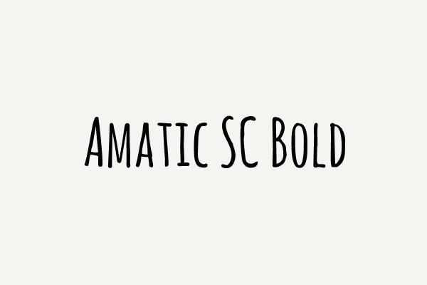 Amatic SC Bold Font