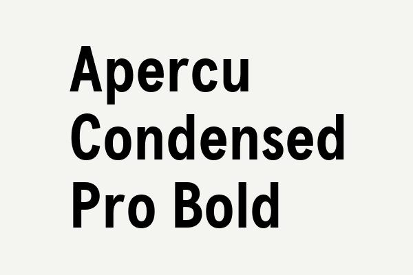 Apercu Condensed Pro Bold Font