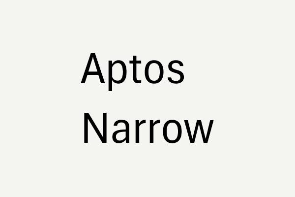 Aptos Narrow Font