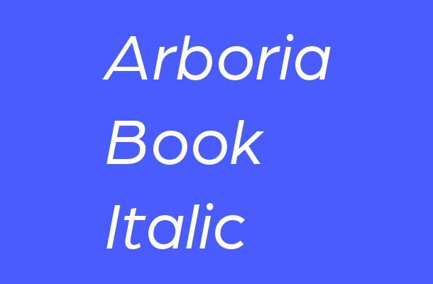 Arboria Book Italic Font