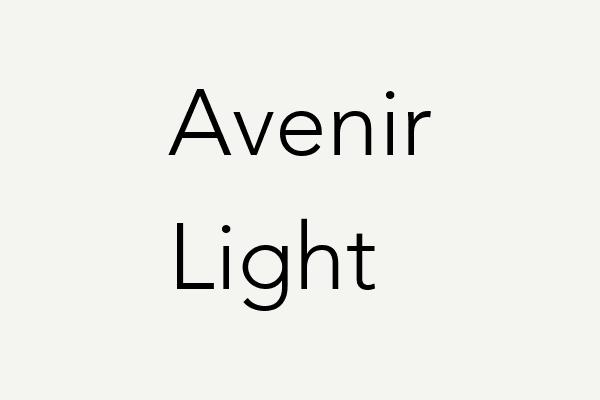 Avenir Light Font
