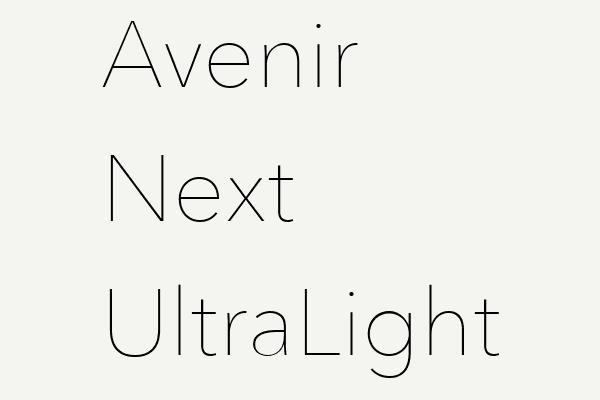 Avenir Next UltraLight Font