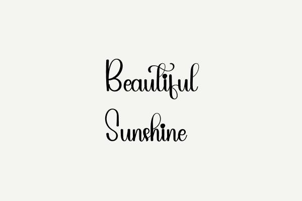 Beautiful Sunshine Font