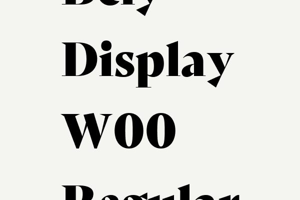 Bely Display W00 Regular Font