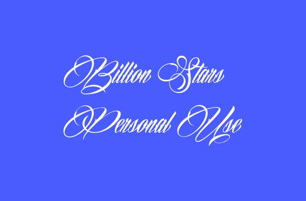 Billion Stars Personal Use Font