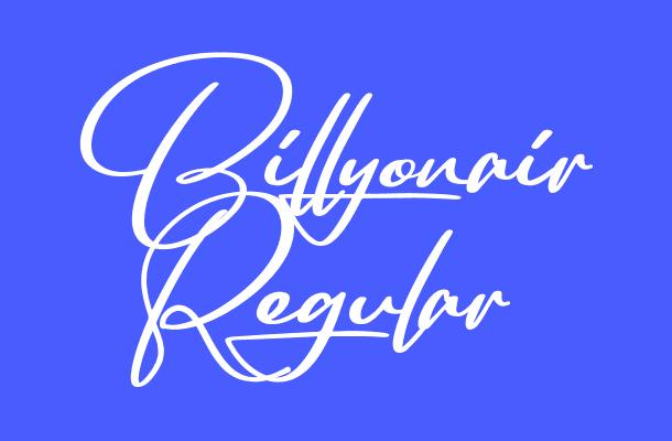 Billyonair Regular Font