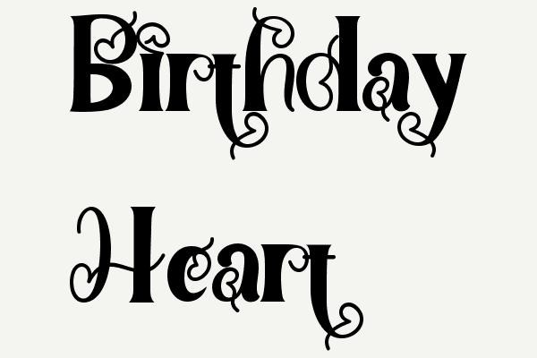 Birthday Heart Font