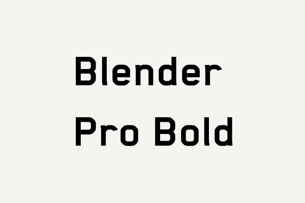 Blender Pro Bold Font