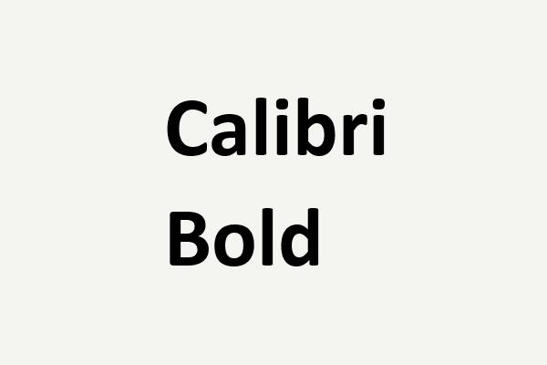 Calibri Bold Font
