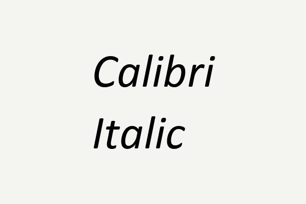 Calibri Italic Font