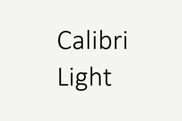 Calibri Light Font