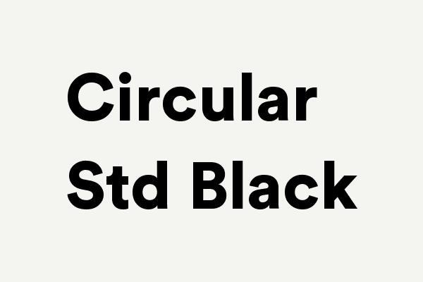 Circular Std Black Font