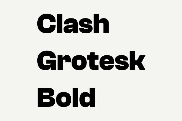 Clash Grotesk Bold Font