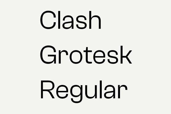 Clash Grotesk Regular Font