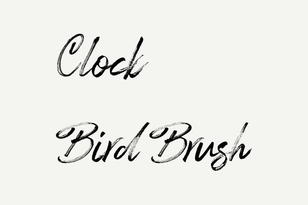 Clock Bird Brush Font