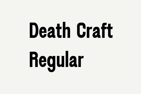 Death Craft Regular Font