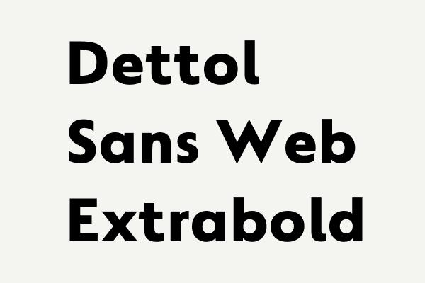 Dettol Sans Web Extrabold Font