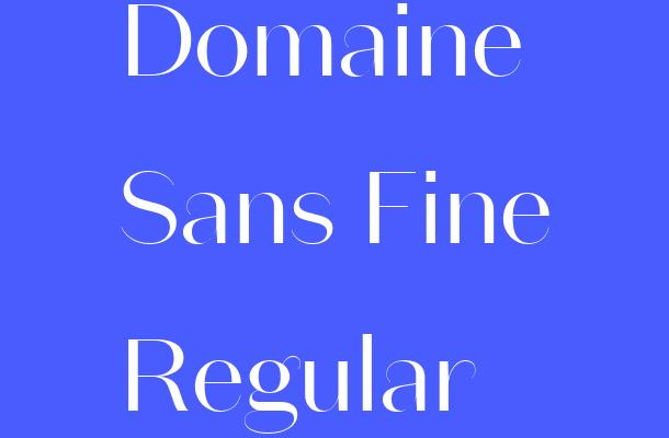 Domaine Sans Fine Regular Font