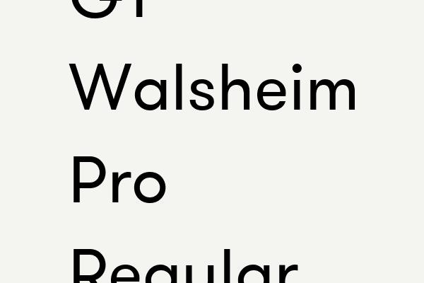 GT Walsheim Pro Regular Font