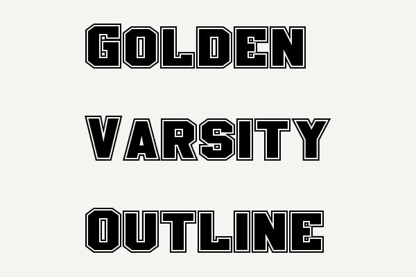 Golden Varsity Outline Font