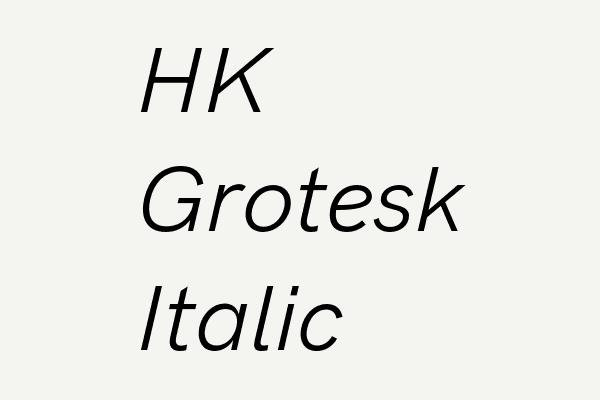 HK Grotesk Italic Font