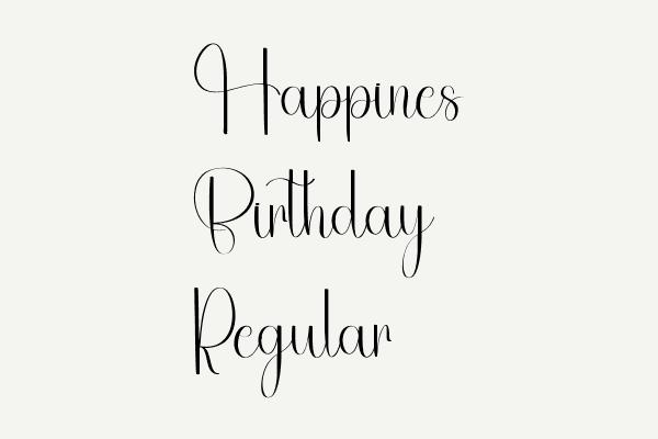 Happines Birthday Regular Font