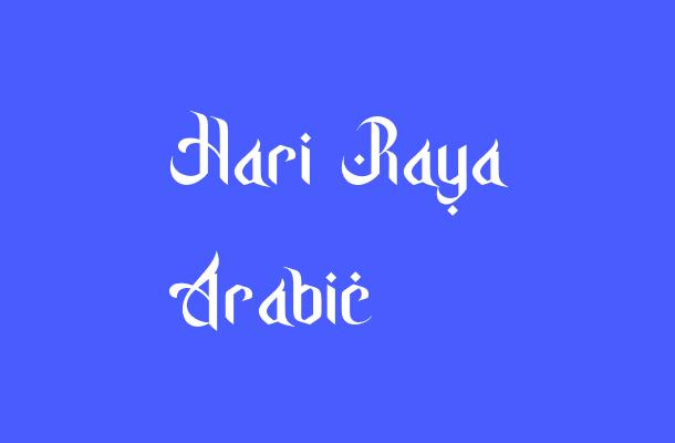 Hari Raya Arabic Font