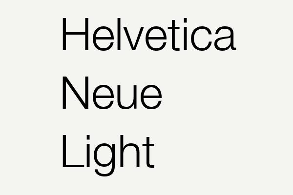 Helvetica Neue Light Font