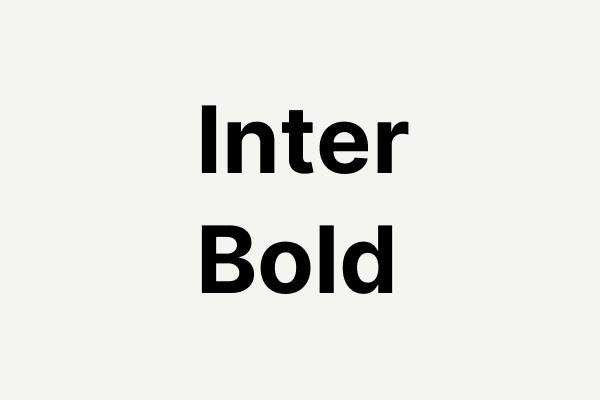 Inter Bold Font