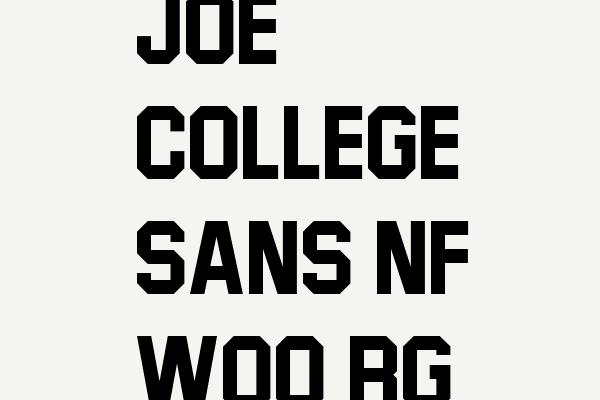 Joe College Sans NF W00 Rg Font