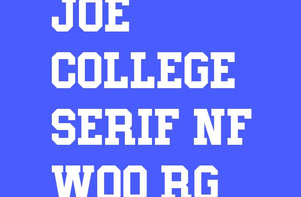 Joe College Serif NF W00 Rg Font