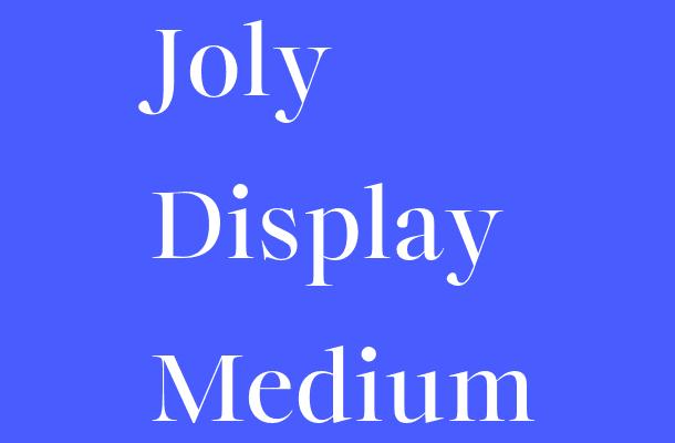Joly Display Medium Font