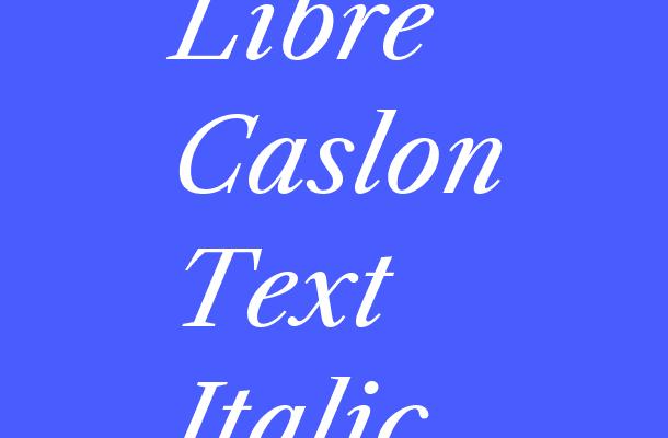 Libre Caslon Text Italic Font