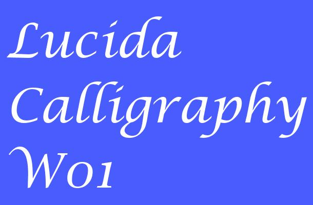 Lucida Calligraphy W01 Font