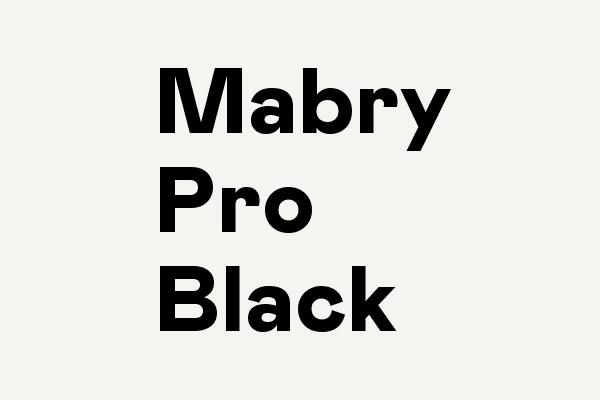Mabry Pro Black Font