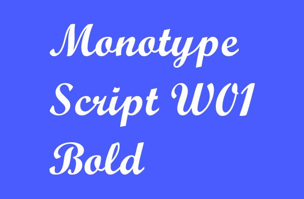 Monotype Script W01 Bold Font