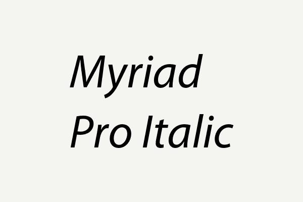 Myriad Pro Italic Font