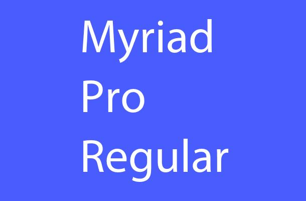 Myriad Pro Regular Font