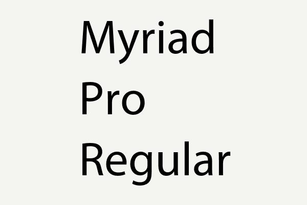 Myriad Pro Regular Font