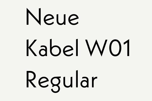Neue Kabel W01 Regular Font