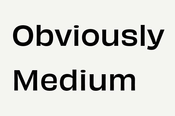 Obviously Medium Font