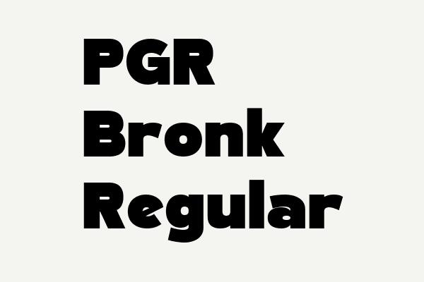PGR Bronk Regular Font