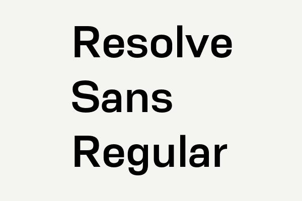 Resolve Sans Regular Font