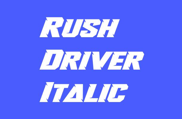 Rush Driver Italic Font