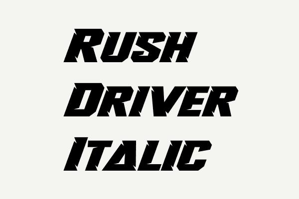 Rush Driver Italic Font