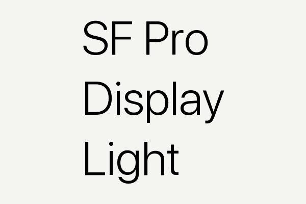 SF Pro Display Light Font