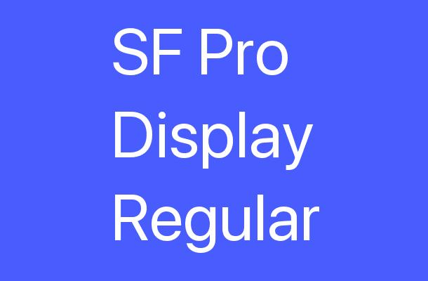 SF Pro Display Regular Font Font
