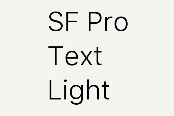 SF Pro Text Light Font